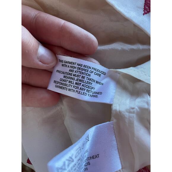 Coast Hand Beaded Cotton Blend White Strapless Tube Dress sz 8 - Picture 9 of 10